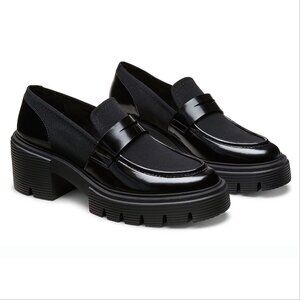 Stuart Weitzman Soho Platform 5050 Loafer Women Size 8 Black Chunky Lug Sole NEW